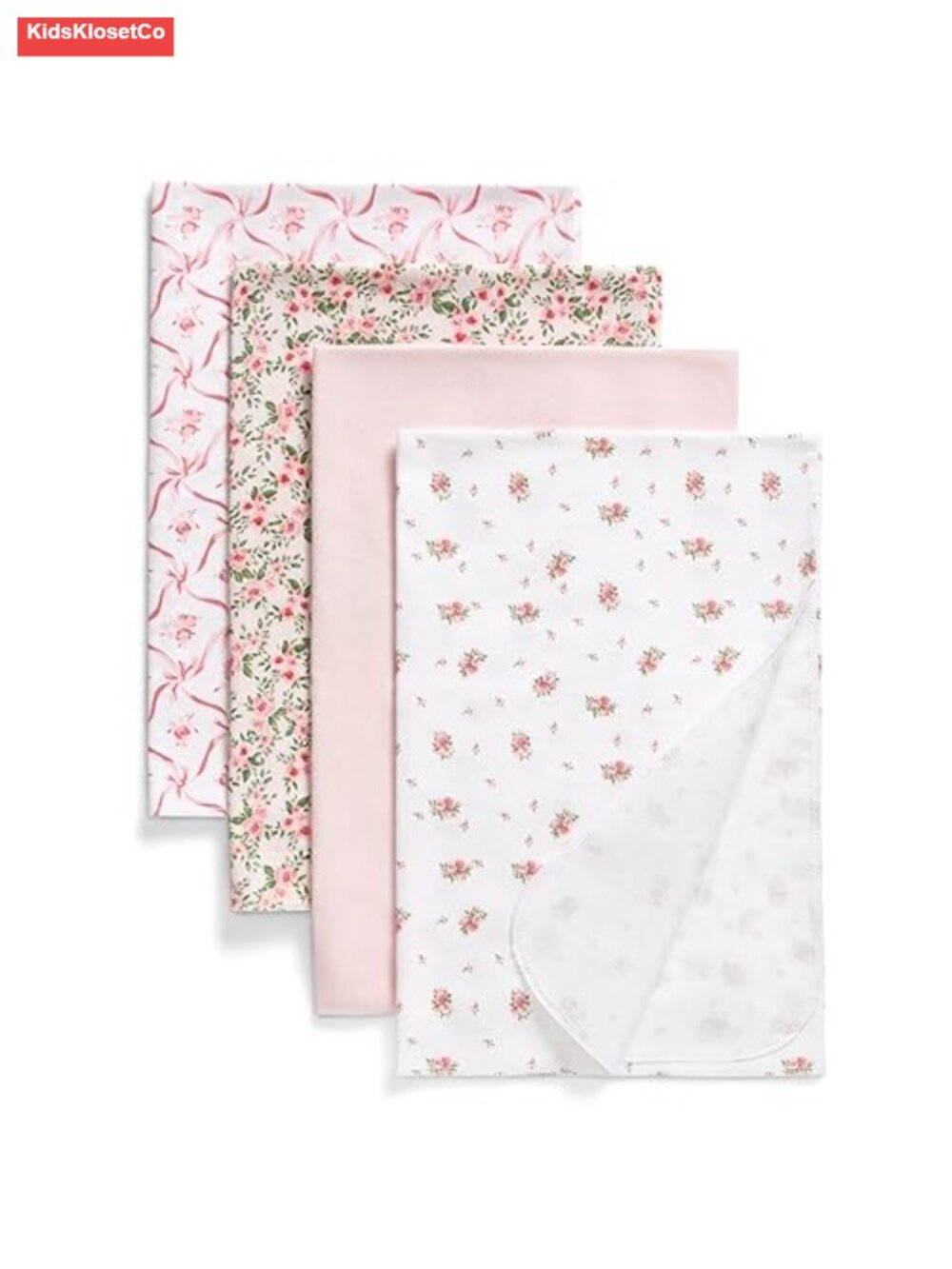 4 Pack 100% Cotton Flannel Baby Receiving Blankets 30x30